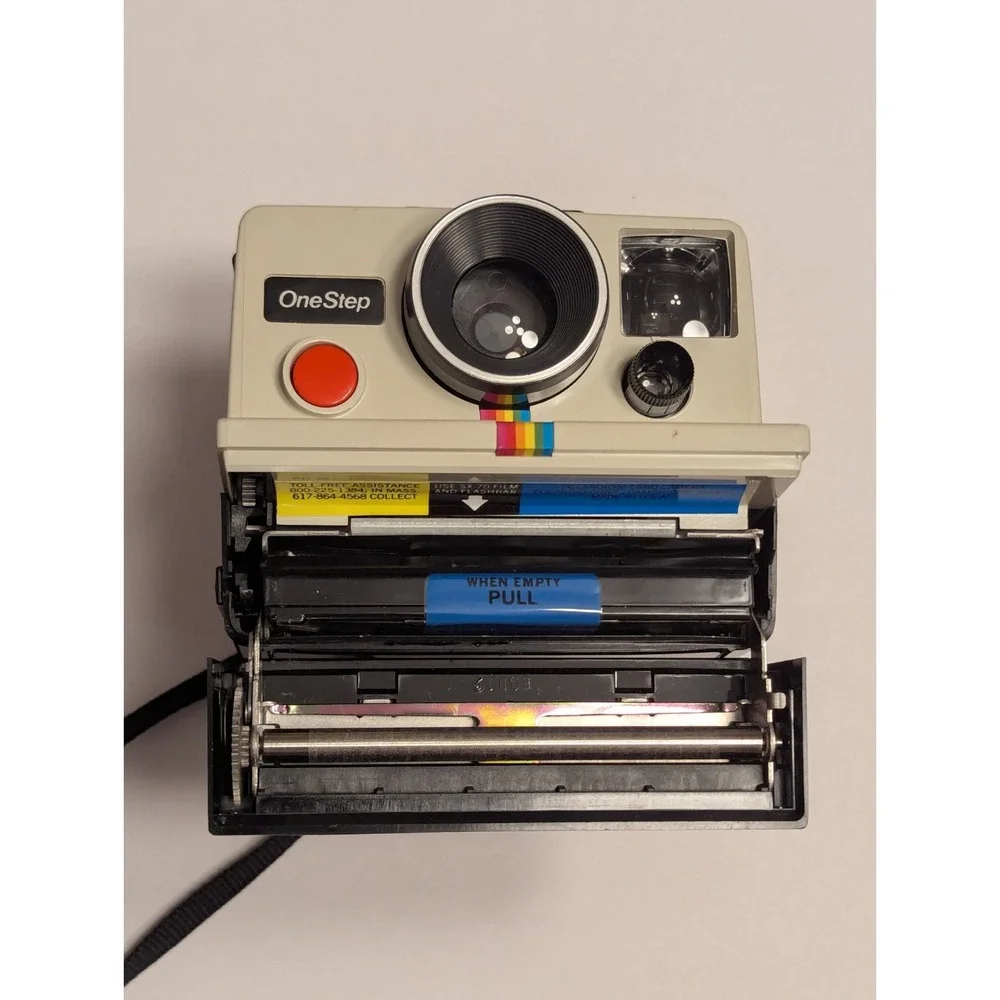 Vtg Polaroid SX70 One Step Land Camera Rainbow Stripe Retro Colorful Untested‎